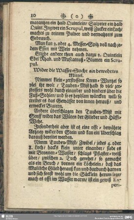 Wider die Wasser-Sucht ein bewehrtes Mittel