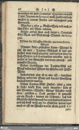 Wider die Wasser-Sucht ein bewehrtes Mittel