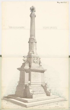 Gefallenendenkmal, Jauer Monatskonkurrenz März 1877: Perspektivische Ansicht