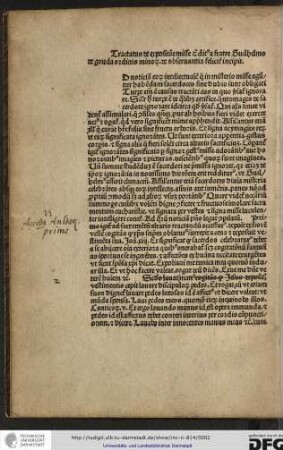 Tractatus de expositione misse editus a fratre Guilhelmo de Gouda, ordinis Minorum de observantia, feliciter incipit.