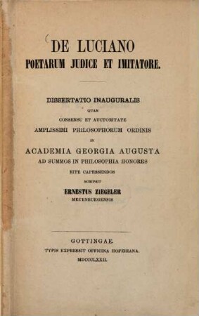 De Luciano poetarum judice et imitatore