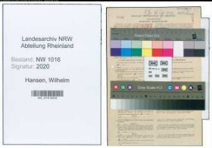Entnazifizierung Wilhelm Hansen , geb. 19.02.1910 (Arbeiter)