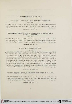 I. Italienische Schule (Nr. 1-18)