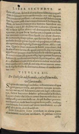 Titulus XII. De Ecclesiis aedificandis, vel restituendis, vel sarciendis.