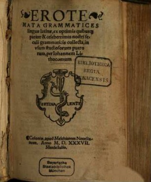 Erotemata grammatices linguae latinae