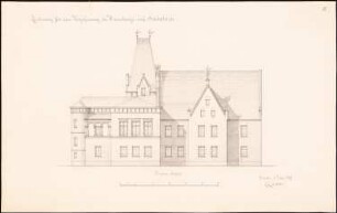 Herrenhaus Schönborn Umbau: Aufriss der Rückfassade, Maßstabsleiste