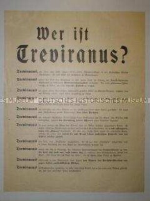 Propagandaflugblatt mit Polemik gegen die Spitzenkandidaten der Konservativen Volkspartei in Schleswig-Holstein, Treviranus und Lambach