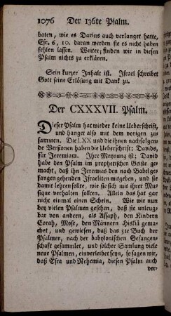 Der CXXXVII. Psalm.