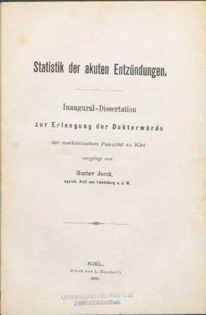 Statistik der akuten Entzündungen