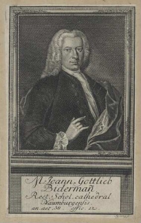 Bildnis des Joann Gottlieb Bidermann