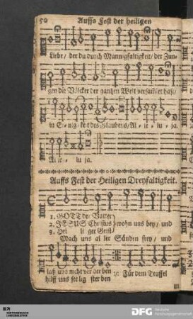 Auffs Fest der Heiligen Dreyfaltigkeit.