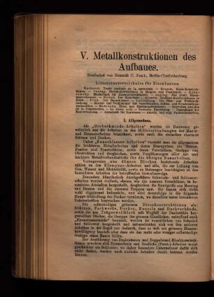V. Metallkonstruktionen des Aufbaues.