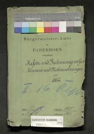 Kämmerei- und Nebenrechnungen 1864