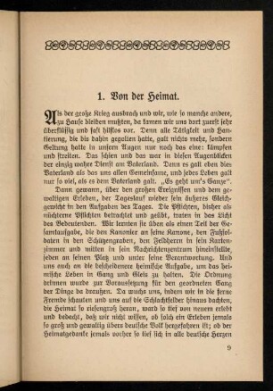 9-26, 1. Von der Heimat