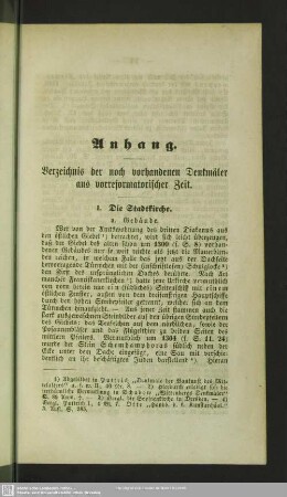 Anhang. Verzeichnis der noch vorhandenen Denkmäler aus vorreformatorischer Zeit