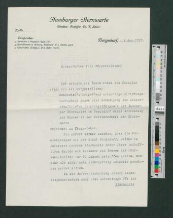 Brief an Werner von Melle