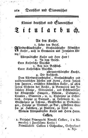Kleines deutsches und Slavonisches Titularbuch