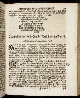 Evangelium am Fest-Tage der Heimsuchung Mariä.