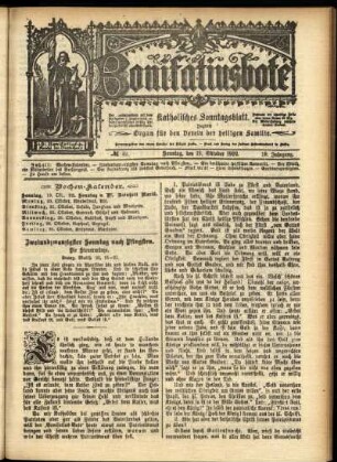 Erste Ausgabe vom Sonntag, den 19. Oktober 1902.