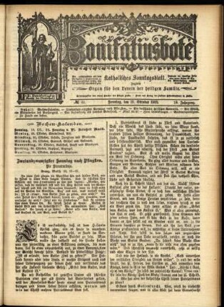 Erste Ausgabe vom Sonntag, den 19. Oktober 1902.