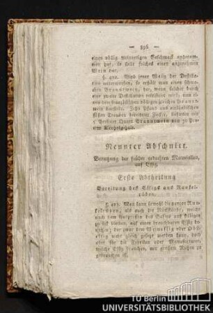Erste Abtheilung. Bereitung des Essigs aus Runkelrüben.