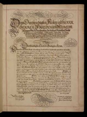 Vorrede (Widmung an Kurfürst Friedrich Wilhelm von Brandenburg)