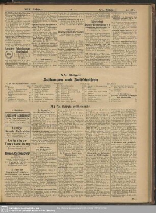 XV. Abschnitt. Zeitungen und Zeitschriften