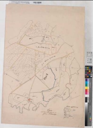 Ritterhof bei Mengede (Dortmund) Flurkarte des Gutes Ritterhof 2.H. 19.Jh. (1 : 2500) 71 x 103 Kopie Landsberg-Velen Nr. 301