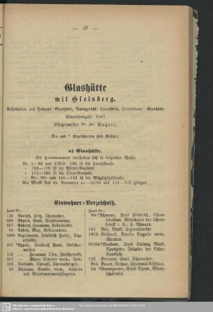 Glashütte mit Gleisberg