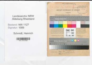 Entnazifizierung Heinrich Schmidt , geb. 29.10.1907 (Stadtinspektor)
