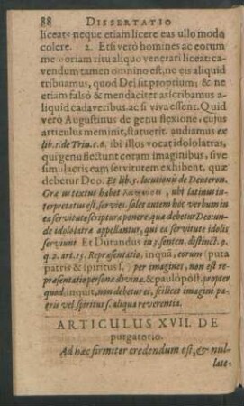 Articulus XVII. De purgatorio.