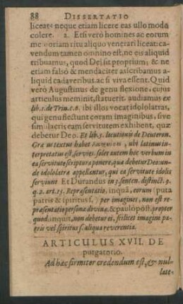 Articulus XVII. De purgatorio.