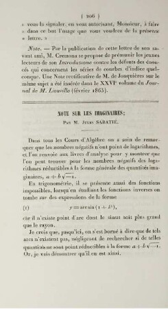 Note sur les imaginaires.