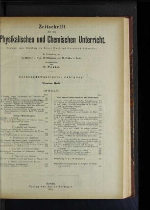 Sechsundzwanzigster Jahrgang. Viertes Heft.