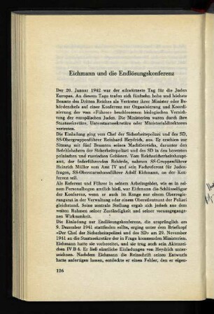 Eichmann und die Endlösungskonferenz