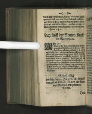 Tag-buch der Arzney-Kunst/ im Martio 1682