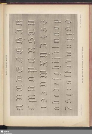Gotische Schrift, vertieft