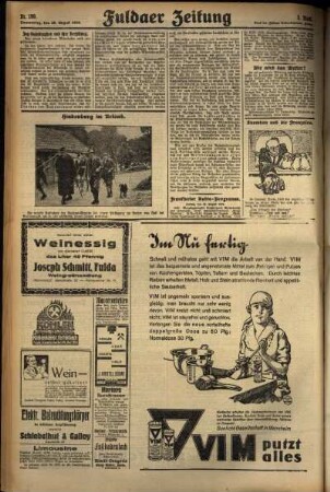 Dritte Ausgabe vom Donnerstag, den 29. August 1929.