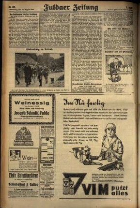 Dritte Ausgabe vom Donnerstag, den 29. August 1929.