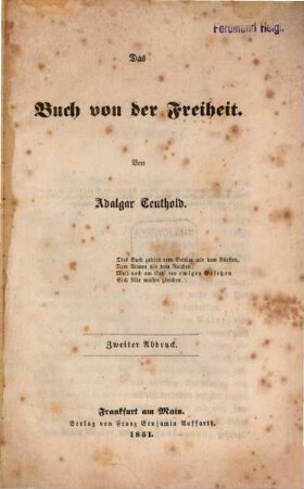 Das Buch von der Freiheit
