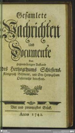 Vier und zwantzigstes Stück