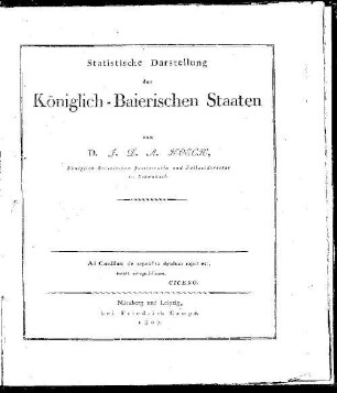Statistische Darstellung der Koeniglich Baierischen Staaten
