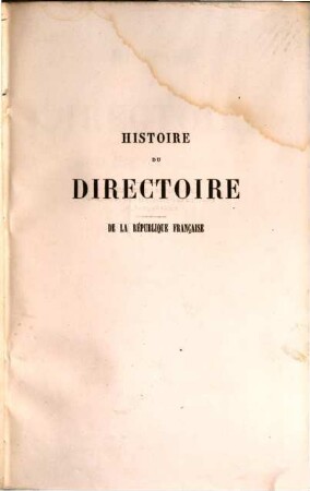 Histoire du Directoire de la République Française, 1
