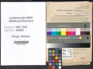 Entnazifizierung Wilhelm Knipp , geb. 20.02.1905 (Baecker)