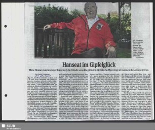Hanseat im Gipfelglück : Hans Hansen wuchs an der Küste auf, die Wende verschlug ihn ins Sächsische
