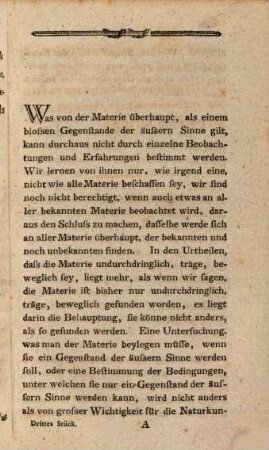 Beyträge zur Physik und Chemie, 1,3. Beyträge zur Philosophie der Physik und Chemie