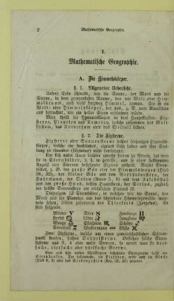 A. Die Himmelskörper