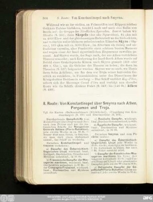 8. Route: Von Konstantinopel über Smyrna nach Athen. Pergamon und Troja.