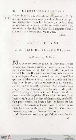 (Lettre XXI - XXX)