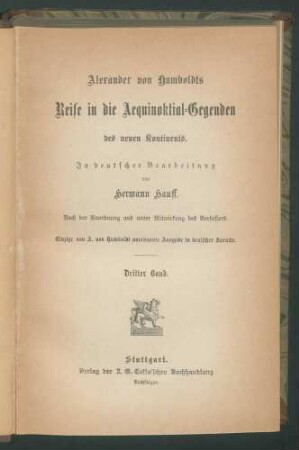Alexander von Humboldts Reise... 3.Bd